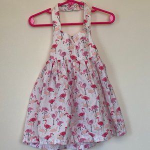 Beautiful Flamingo Backless Girl Dress